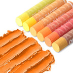 qianshan Soft Oil Pastels Set of 12 Colors,Non Toxic,Soft Texture Vibrant and Creamy Oil Crayons Pastels Art Supplies For Professional Artists Beginners Drawing.Orange&Green