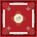 Mahjong Mat for Table 31.5''x31.5'', Mahjong Cloth Cover with Game Rules, Mahjong Tablecloth for Poker, Board Games Table Mat, Card Games, Tile Games, Dominoes (Red)