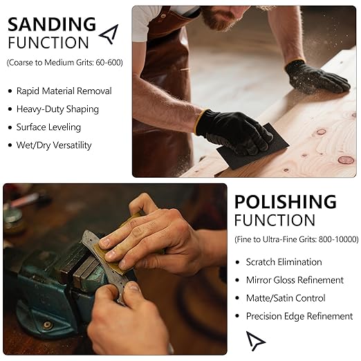 2000 Grit Sandpaper, 9 x 11 Inch Wet Dry Sand Paper Hand Abrasive Sanding Sheets for Wood Metal Automotive Sanding and Polishing, Fine - 10 Sheets