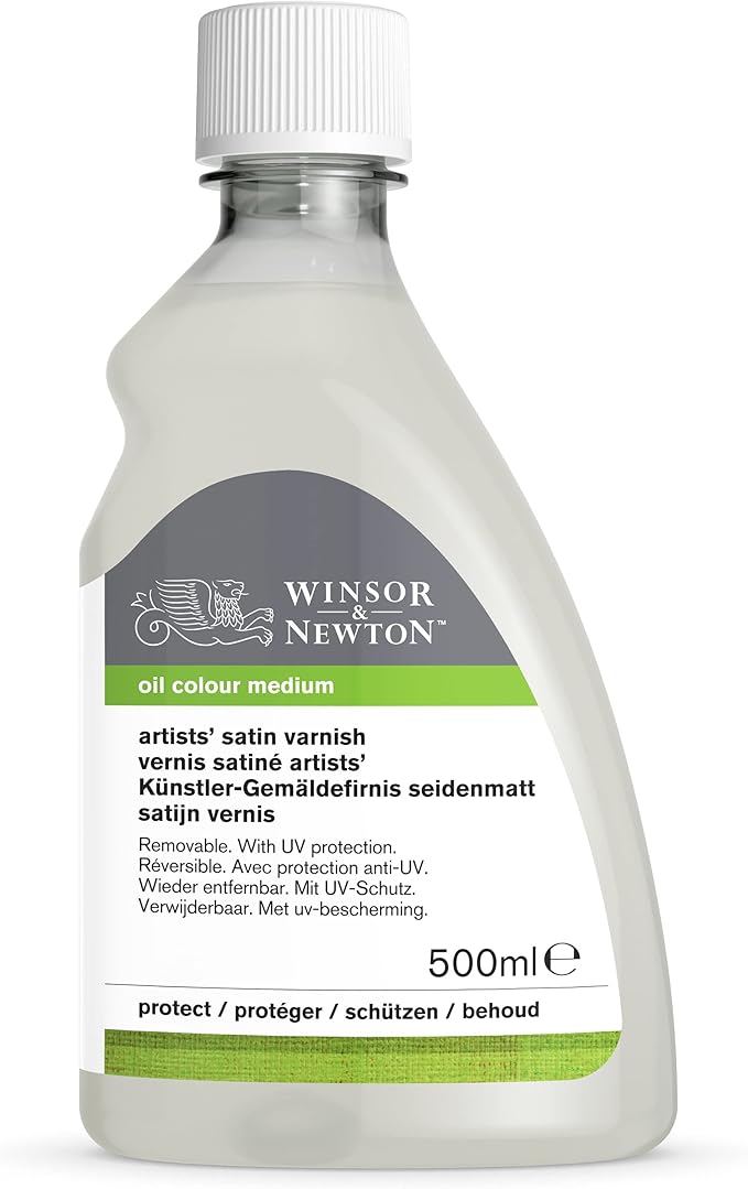 Winsor & Newton Professional Artists' Satin Varnish, 500ml (16.9-oz) Bottle