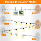 300FT 1/8" Wire Rope Kit, Vinyl Coated 304 Stainless Steel Wire Cable, 7x7 Strands 920LBS Breaking Strength, M5 Turnbuckle, String Light Hanging Kit for Outdoor, Garden, Clothesline