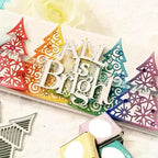 Lapoo Festivals Metal Cutting Die for Scrapbooking - Durable, Cut Stencils for DIY Scrapbook Photo Album Decorative Paper Card, Card Making Supplies, Embossing (A Christmas Tree Set 5.5 x 3.5 in)