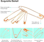 340 Pack Safety Pins Assorted, 5 Different Sizes Small and Large Safety Pins for Clothes Costume, Nickel Plated Steel Bulk, Sewing Crafts Art Supplies, Rose Gold