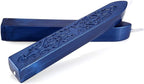 Blue Sealing Wax Sticks, Yoption 5 Pcs Totem Fire Manuscript Wax Seal Sticks with Wicks for Wax Seal Stamp (Navy Blue)