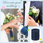 Syhood Floral Vine Bind Wire Rustic Wrapping Wire for Flower Bouquets (Dark Blue)