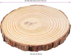JEUIHAU 12 PCS 5.5-5.9 Inches Natural Unfinished Wood Slices, Round Wooden Tree Bark Discs, Wooden Circles for DIY Crafts, Christmas, Rustic Wedding Ornaments