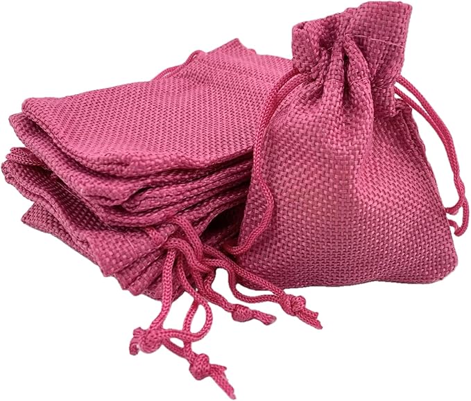Palmhomee Pack Of 25 Burlap Gift Bags with Drawstring Linen Jewelry Pouches Wedding Hessian Jute Bags for Birthday Jewelry and Treat Pouches Party Wedding Favors Gift Art and DIY Craft (3.6x4.8