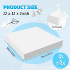 LuckyFoam White 4 Pack 12x12x2 inch Foam Sheets 2 Inch Thick Polystyrene Rectangles XPS Foam Board Craft for Insulating DIY Modeling Art Supplies