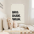 Boys Room Decor,Playroom Wall Decor, Bro Dude Bruh Wall Hanging Pennant Flag Banner Decor for Nursery Classroom Playroom Kids Room, Playroom Essentials