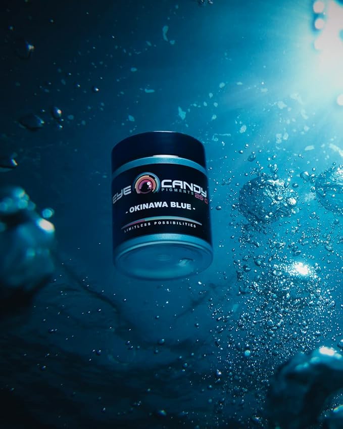 Eye Candy Pigments Premium Blue Mica Powder - Okinawa Blue (50gr) - for Epoxy, Resin, Soap, Paint, Woodworking, Acrylic Pouring, Bath Bombs, Fishing Lures - DIY Arts and Crafts Additive