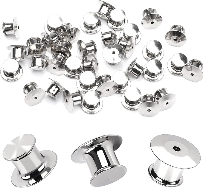 10 Pieces Metal Pin Backs Locking Pin Keepers Locking Clasp