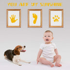 Ink Pad, 5x4'' Washable Non-Toxic Ink Stamp Pad for Baby Footprint Handprint, Yellow