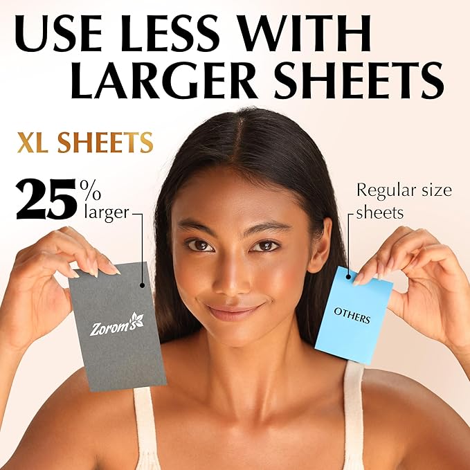 Natural Oil Blotting Sheets for Face with Bamboo Charcoal - 25% Larger - 1pk/100 Makeup Friendly Blotting Papers for Face - Easy Dispensing Oil Absorbing Sheets
