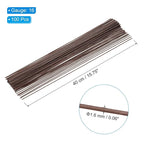 PATIKIL 16 Gauge 16" Floral Stem Wire, 100 Pcs Paper Wrapped Iron Artificial Flower Stem Accessories for DIY Bouquet Stem and Craft Decoration, Brown