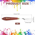 MECCANIXITY Pack of 1 Palette Knife No.4, 7.6" Long Palette Knives with Stainless Steel Flexible Spatula Pallet Knife and Wood Handle for Scraping, Mixing, Oil Acrylic Painting Canvas