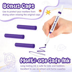 18 Pcs Line Washable Markers Bulk Purple Fine Tip Markers Set Coloring Thin Tip Drawing Washable Pen for Kids Toddler Teacher Art School Classroom Back to School Gender Reveal Party Supplies,Ages 6+
