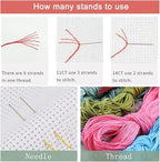 Leczany Cross Stitch Stamped Kit for Adults or Kids - Spray | DIY Embroidery Starter Patterns Craft Kit Needlepoint for Beginner | 11CT, 3 Strands | 19.7x19.7 inches