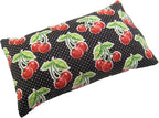 Emery Pin Cushion for Sewing - Filled with Abrasive Emery Sand - Handmade in USA (2"x3", Cherries on Black)