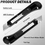 DIYSELF 30 Pack Box Cutter Retractable, Box Cutters with 18mm Wide Utility Blades, Sharp Utility Knife Retractable, Box Cutter Knife for Office, Home, Arts Crafts, Hobby, Cardboard, Paper
