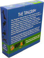 Tangram Wooden Puzzle Geometry Game, with 48 Silhouette Tangrams Challenge Booklet