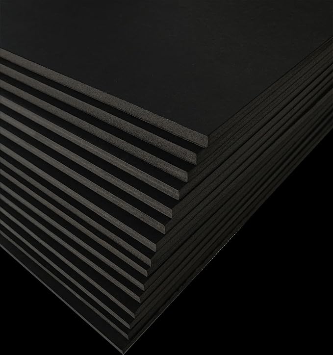 Black Foam Board 8 x 10 x 1/8" (3mm) Inch, 15 Pack Acid-Free Foam Core Poster Board Sheets for Art, Crafts, Presentation, Vision Board, Signboard, and Party Decorations