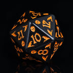 7-Die DND Dice Set Halloween Pattern Polyhedral Dice Set with Leather Bag, Skull Dice D&D Dice Set for RPG Table Games (Halloween Pattern-Black)