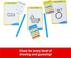 Mattel Games Pictionary Family Board Game for Kids, Adults and Game Night for 2 Teams with Erasable Markers, Boards and Sand Timer
