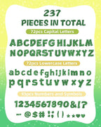 237 Pcs Glitter Bulletin Board Letters, Numbers and Punctuation, Poster Board Letters Alphabet Cut Out Cardboard Letters Accessories for Classroom Display Decorating Supplies 4inch (Green)