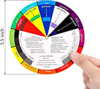 Outus 2 Pcs Color Wheel, Paint Mixing Learning Guide Art Teaching Tool Color Wheels for Makeup Blending Board Chart Mixed Guide Mix Colours(5.5 Inch/ 14 cm)