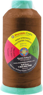 Mandala Crafts Bourbon Brown Heavy Duty Thread -1500 Yds Tex 90 Thread for Sewing Drapery Jeans Leather Hair Outdoor Marine Upholstery