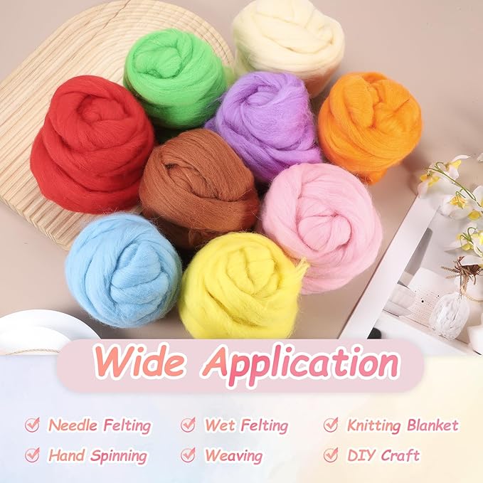 PATIKIL Wool Roving Yarn, 80G/2.82OZ Soft Felting Wool Pure Chunky Roving Yarn Bulk for Needle Felting Knitting Blanket Spinning Weaving DIY Craft, Dark Brown