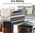Fabric Repair Patches, 17X79 Inch Linen Repair Tape Self-Adhesive Fabric Patches Durable, DIY Large Linen Tape for Sofa, Couches, Furniture, Chair, Clothing （17X79 Inch, Black）