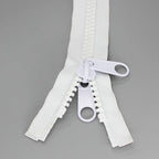 Leekayer 2PCS #10 36 Inch Heavy Duty Zippers for Sewing Separating Large Plastic Zippers White Tape with Double Pull Tab Slider, Sleeping Bag, Boat, Canvas, Cover, Trampoline, Dog Bed,Tent (36" 2pcs)