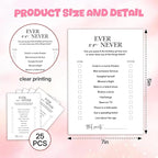 Birthday Party Games, Ever or Never, 25 Pcs Card Set for Guests, Fun Birthday Game for Teen Adults – A03
