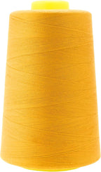 Mandala Crafts 4 Pack of Serger Threads Cones Spools - 40S/2 24000 Yards Polyester Mustard Yellow Threads for Sergers Machine and Overlock Quilting Sewing Machine
