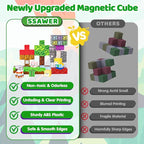 Magnetic Blocks, 150PCS Magnetic Building Blocks, Stacking Magnets for Kids, Sensory Toy for STEM Constructions Magnet Blocks for Boys Girls Age 3+, Christmas Birthday Gifts