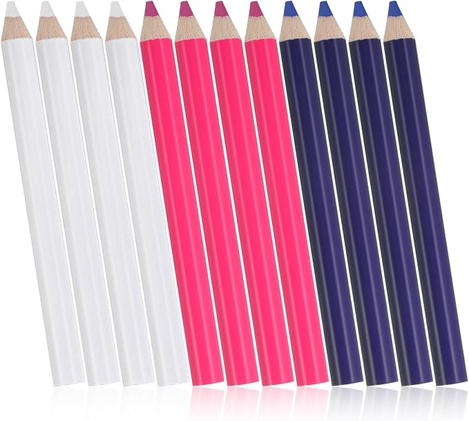 Hpmjz 12Pcs Fabric Tailors Markers for Sewing, Sewing Washable Disappearing Pen 3 Colors Sew Marking Chalk for Fabric Water Soluble Quilting Tracing Tools Dressmakers Embroidery DIY Crafts
