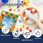 400g White Crystal Mosaic Grout, Handmade Grouting Filling Gaps Mosaic Tile Grout, Perfect Choice for DIY Craft Projects Mosaics