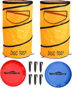 Folding Disc Toss Game Set - Flying Disc Toss Dunk Game Set - Includes 2 Disc Targets with Bean Bag & 2 Flying Discs & Carrying Case - Great for Backyard,BBQs,Tailgating