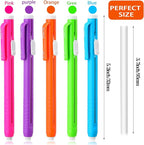 Teling 30 Pcs Retractable Mechanical Eraser Pen, School Pen-Style Erasers Pencil Click Bulk for School Office Painting Writing Drawing Drafting Sketching Adults Kids Supplies(Multicolor)