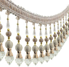 3yards Beading Fringe Trimming Long Beads Tassel Curtain Trim Ribbon Trim for Cover Edge Decorative (beige)