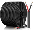 14 Gauge Wire, 14 AWG 2 Conductor Electrical Wire, Flexible/Oxygen-Free Tinned Copper/Stranded PVC 14/2 Cord for Automotive, Marine, LED Strips, Solar, RV, Lighting (100FT)