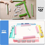 Mahjong Racks with Pushers Set of 4, Mahjong Tile Pushers and Racks, Acrylic Majiang Tile Holders Accessories (4 Colors)