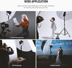 NEEWER 65"/165cm Parabolic Reflective Umbrella Photography with White Inner, Soft Lighting with Diffuser Cover, Bag, Quick Fold for Camera Photo Studio Video Light Shooting Monolight Flash, NS3U