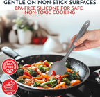 Culinary Couture 4-Piece Grey Baking Spatula Set - Rubber Spatulas Silicone Heat Resistant, BPA-Free - Spatula Set for Nonstick Cookware - Silicone Baking Utensils