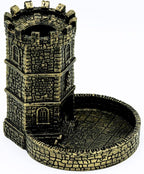 D&D Dice Tower, Castle Dice Rolling Tower for Role Playing Game | Easy Roller Perfect for DND Board Game and RPG (Ancient Golden)