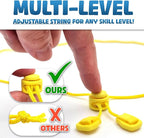 Upgraded (Multi-Level) Magnet Chess Game with String & Stones - Clear & Simple Instructions | Premium Set with 20 Larger & Stronger Stones, Adjustable Rope, 2 Dice & Travel Pouch | for Kids & Adults