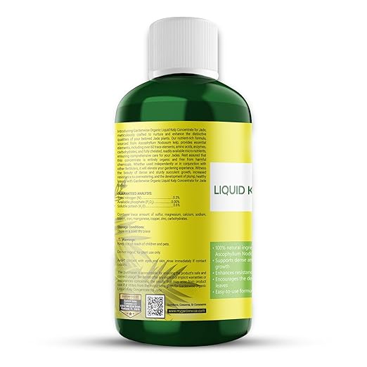 Organic Premium Kelp Seaweed Fertilizer for Jade - Liquid Fertilizer - Liquid Plant Food - Nutrient-Rich Soil Enhancer - Natural Plant Food for Jade Plant (32 OZ)