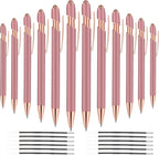 12 PCS 2 in 1 Stylus Ballpoint Pen with Stylus Tip, 1.0 mm Black Ink Metal Pen Stylus Pen for Touch Screens (Rose Gold & Gold)