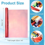 MECCANIXITY Holographic Clear PVC Vinyl Film Holographic PVC Fabric Waterproof Dichroic Film 12 x 48 Inch for Handbags Bows Earrings DIY Craft,Laser Red